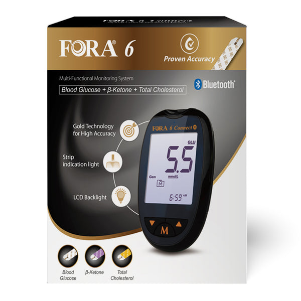 Fora 6 Connect Starter's kit (with 100 blood glucose and 50 ketone