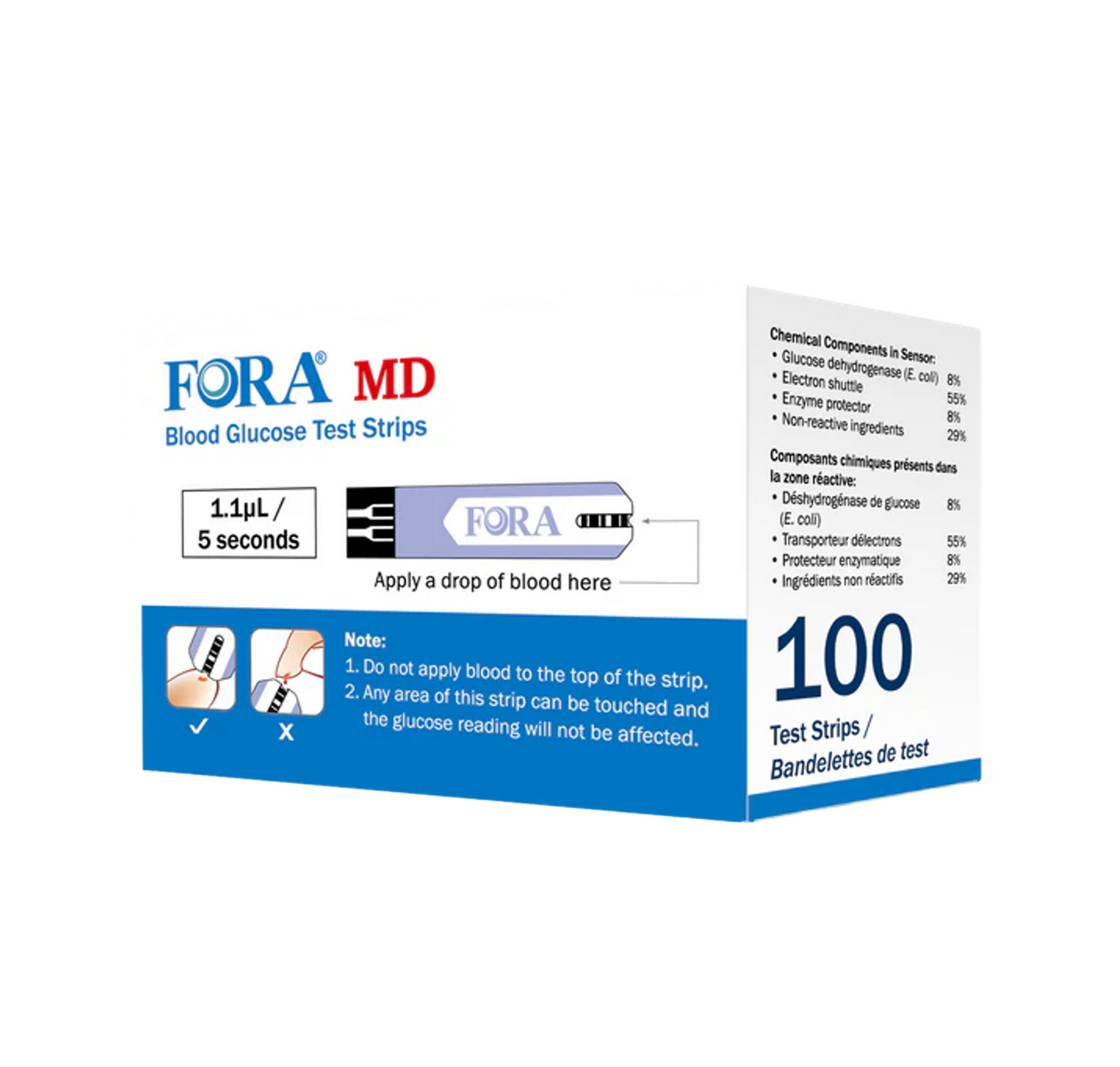FORA MD Blood Glucose Test Strips (100pcs)