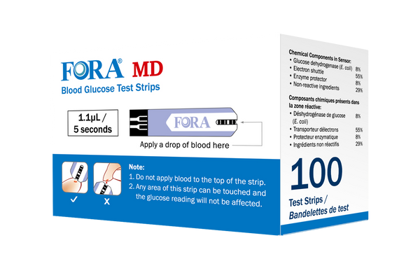 Fora MD Blood Glucose Test Strips (100pcs)